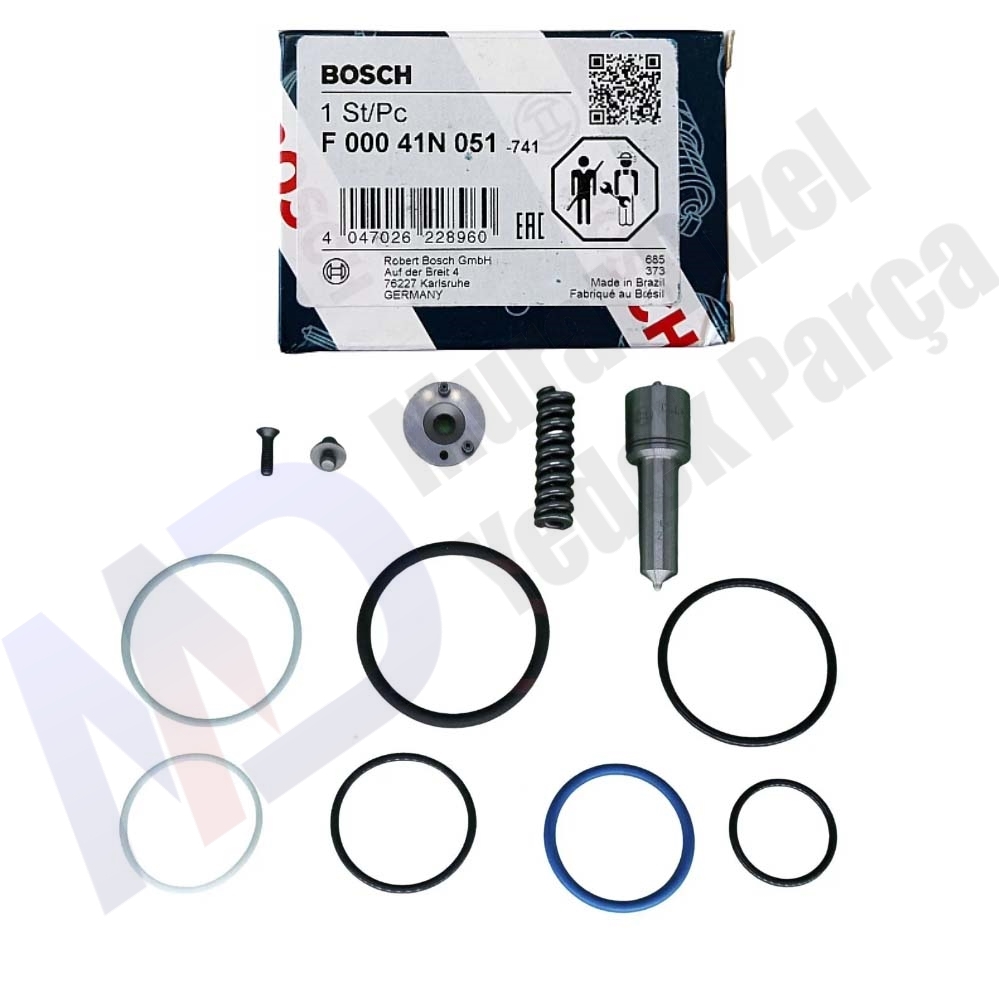 BOSCH F00041N051 Tamir Kiti 148 P 2232 0433172232 Meme + Ara Parça + Yay + Pim + Gövde ve Bobin Lastikleri TM.TK